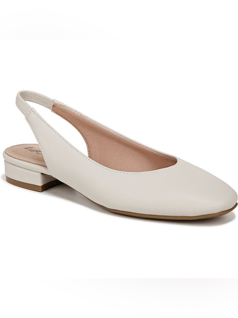 Lifestride Claire Cream Slingback Low Heel Flats